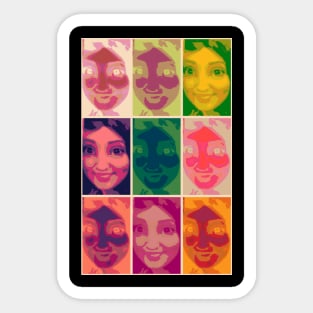 Woman Face In Colored Negative Photo Film Sticker